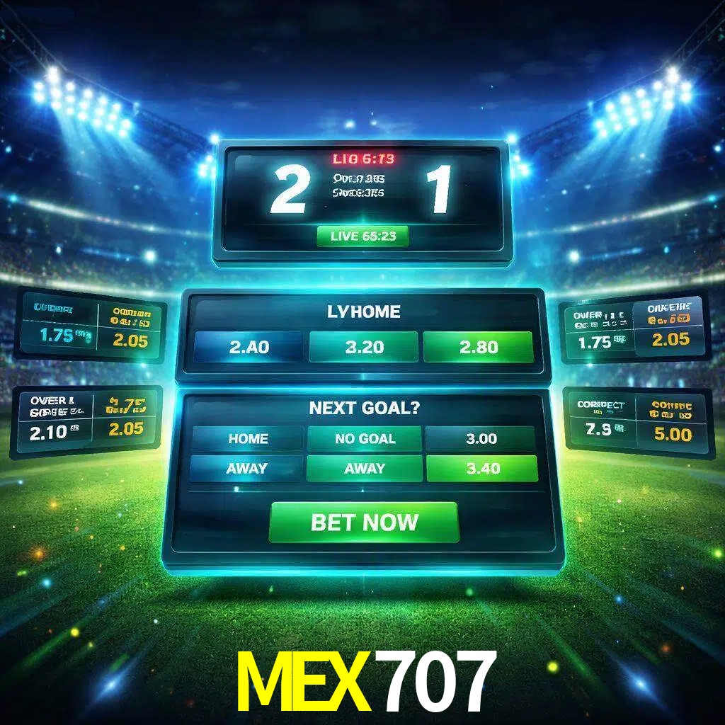 Vista de apuestas en vivo MEX707 durante un partido en curso