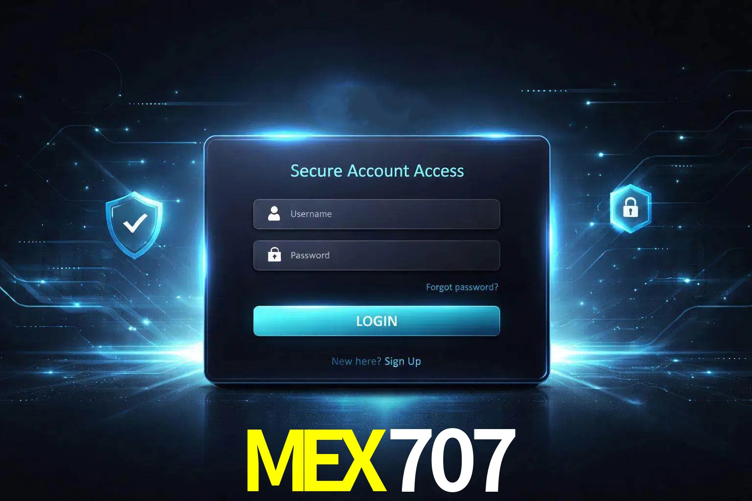 Pantalla de inicio de sesión de cuenta MEX707 para usuarios en México