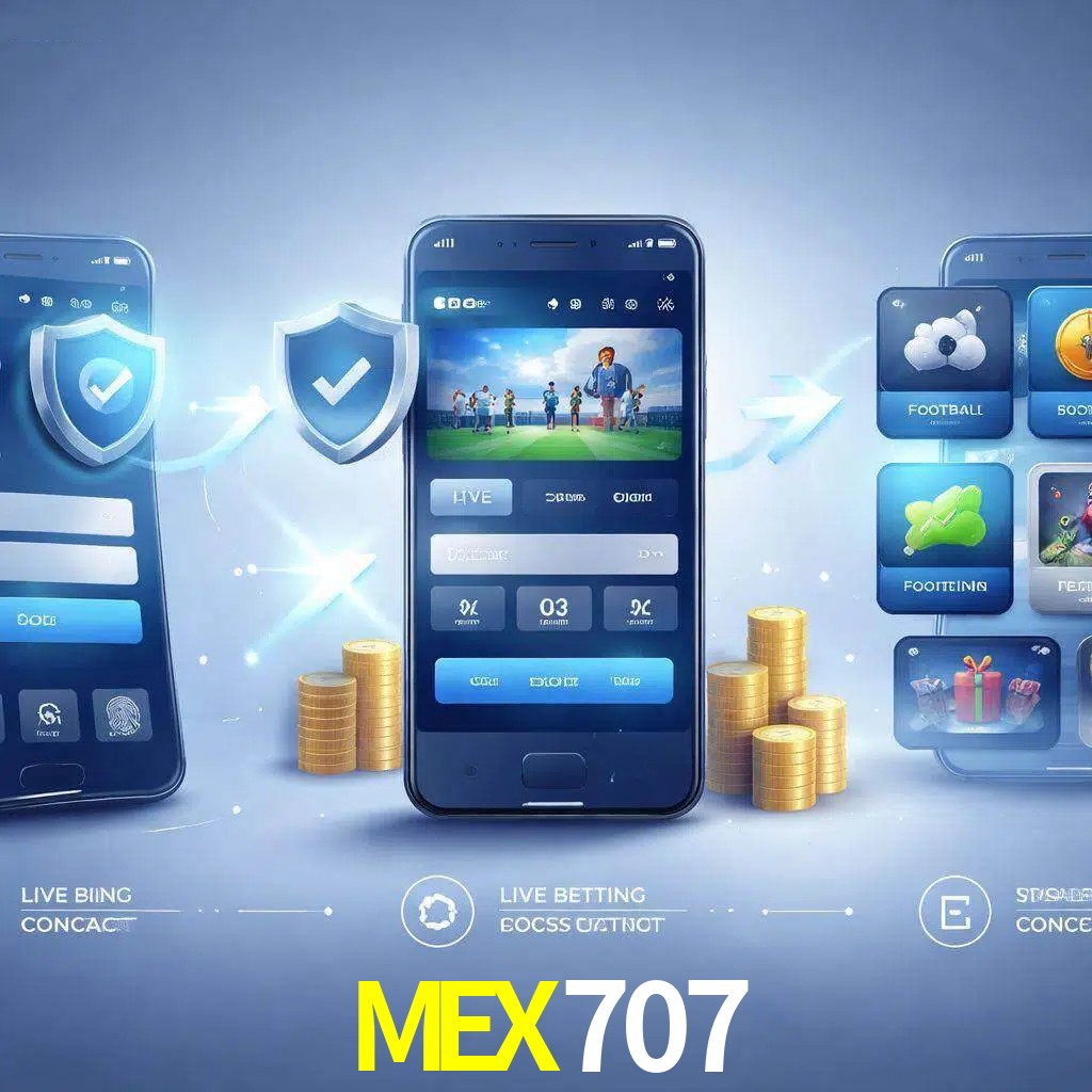Pasos de acceso a la app MEX707 en pantalla de teléfono móvil